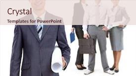  Presentation with leader - Cool new slide deck with construction competition - collage of confident architects backdrop and a lemonade colored foreground