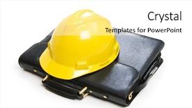  Presentation with case - Presentation theme having construction concept - case and hard background and a white colored foreground