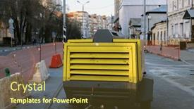  Presentation with under construction - Slides consisting of construction-concept-selective-focus background and a tawny brown colored foreground