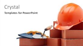  Presentation with white bricks - Slide set enhanced with construction-concept-stack-of-new background and a white colored foreground