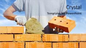  Presentation with concrete construction - Cool new theme with construction concrete blocks - bricklayer backdrop and a light blue colored foreground
