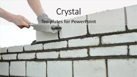  Presentation with concrete construction - Slide set having construction concrete blocks - builds wall background and a light gray colored foreground