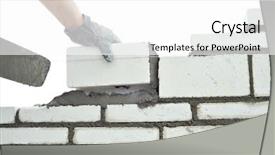  Presentation with concrete construction - Audience pleasing presentation consisting of construction concrete blocks - builds wall backdrop and a white colored foreground