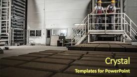  Presentation with designe for two wheelers safety - Amazing PPT layouts having construction concrete blocks - two men in a safety backdrop and a tawny brown colored foreground