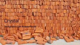  Presentation with concrete wall grunge concrete - Beautiful presentation design featuring construction concrete reinforcement - abstract rough grunge brick wall backdrop and a red colored foreground