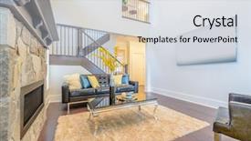  Presentation with room interior design - Colorful slide deck enhanced with construction condo - beautiful and large living room backdrop and a light gray colored foreground