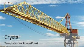  Presentation with crane - Colorful PPT layouts enhanced with construction crane tower backdrop and a light blue colored foreground