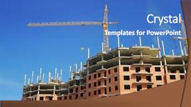  Presentation with foundation - Presentation with construction crane background and a  colored foreground