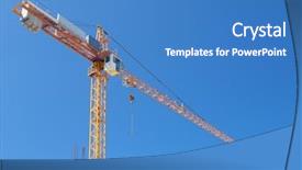  Presentation with crane - Cool new slides with construction crane backdrop and a teal colored foreground