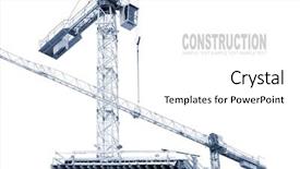  Presentation with crane - Slides having construction cranes on white monochrome background and a white colored foreground