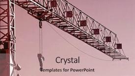  Presentation with crane - PPT theme featuring construction cranes background and a soft green colored foreground