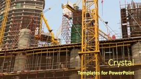  Presentation with architecture construction - Amazing presentation theme having construction-development-architecture-industry backdrop and a tawny brown colored foreground