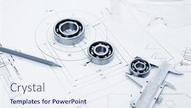  Presentation with construction tools - Slide deck having construction-drafts-and-tools background and a sky blue colored foreground