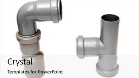  Presentation with sewer pipes - Cool new presentation theme with construction drainage system - sewer pipes backdrop and a  colored foreground