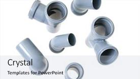  Presentation with sewer pipes - Presentation theme having construction drainage system - sewer pipes background and a light blue colored foreground