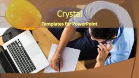  Presentation with architect - Presentation design featuring construction drawing - freelancer - architect working background and a tawny brown colored foreground