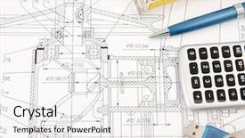  Presentation with drafting - Slides consisting of construction drawing - pen flash memory and tape background and a white colored foreground