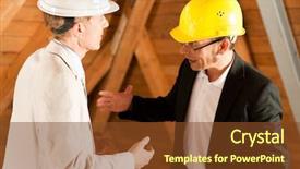  Surveyor-engineer PPT template - Cool new presentation with construction engineer or surveyor backdrop and a tawny brown colored foreground