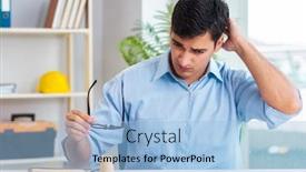  Presentation with project - Slide deck having construction-engineer-working-on-new background and a light blue colored foreground