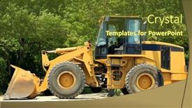  Presentation with construction equipment - Audience pleasing PPT layouts consisting of construction-equipment backdrop and a tawny brown colored foreground
