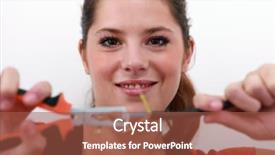  Presentation with female infertility - Audience pleasing slides consisting of construction exelence - female electrician posing backdrop and a  colored foreground