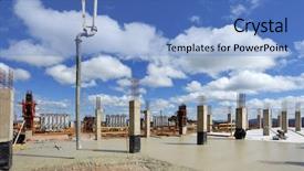  Presentation with foundation engineering - Presentation theme enhanced with construction foundation background and a teal colored foreground