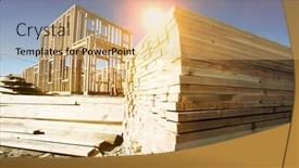  Presentation with lens - Amazing PPT layouts having construction-frame-of-a-house backdrop and a coral colored foreground