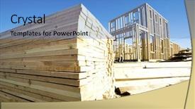  Presentation with framework - Cool new slides with construction frame of a house backdrop and a teal colored foreground