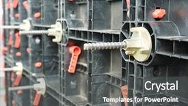  Presentation with concrete construction - Amazing slide set having construction framework for concrete wall backdrop and a  colored foreground