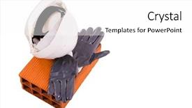  Presentation with construction drainage system - Audience pleasing slides consisting of construction gear isolated in white backdrop and a white colored foreground