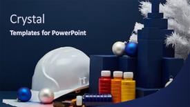  Presentation with construction design - Theme enhanced with construction-hard-hat-color-palette background and a navy blue colored foreground