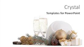  Presentation with ornament - Presentation design having construction-hard-hat-fir-tree background and a white colored foreground