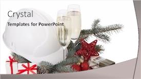  Presentation with fir tree - Presentation featuring construction-hard-hat-fir-tree background and a white colored foreground
