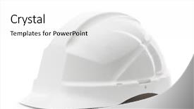  Presentation with monarch butterfly isolated on white - Slide set featuring construction helmet - white hard hat isolated background and a white colored foreground