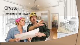  Presentation with hiring - Amazing PPT layouts having construction hiring - contractor talking with customer backdrop and a  colored foreground