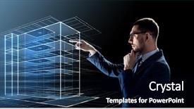  Presentation with black technology - PPT layouts having construction hologram over black background background and a black colored foreground