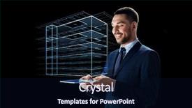  Presentation with black technology - Cool new slide set with construction hologram over black background backdrop and a wine colored foreground