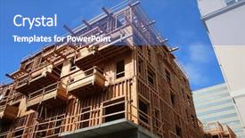  Presentation with building construction - Slides featuring construction home construction building construction background and a teal colored foreground