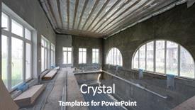  Presentation with under construction - Presentation featuring construction house with swimming pool background and a gray colored foreground