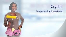  Presentation with renovation - Beautiful PPT layouts featuring construction housekeeping - house renovation backdrop and a sky blue colored foreground