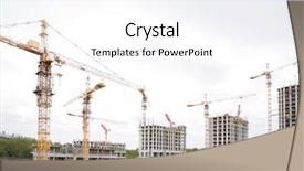  Presentation with under construction - Presentation theme with construction houses background and a sky blue colored foreground