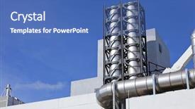  Presentation with industrial - Colorful slides enhanced with construction industry - exterior of industrial building backdrop and a ocean colored foreground