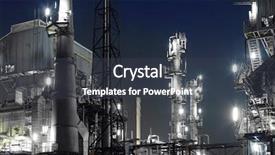  Presentation with building construction - Colorful PPT theme enhanced with construction industry - industrial building backdrop and a tawny brown colored foreground