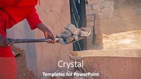  Presentation with industry - Amazing slides having construction-industry-african-worker backdrop and a coral colored foreground