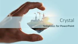  Presentation with industry - Presentation theme having construction-industry-concept-mixed-media background and a sky blue colored foreground