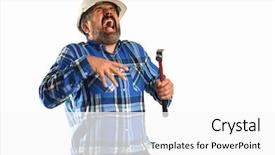  Presentation with senior worker - Cool new slides with construction injury - senior hispanic worker getting injured backdrop and a white colored foreground