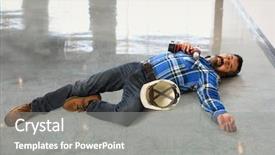  Presentation with senior worker - Amazing theme having construction injury - senior hispanic worker laying injured backdrop and a gray colored foreground