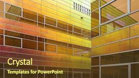  Presentation with glass construction - Presentation theme enhanced with construction innovation - glass office building 3 background and a  colored foreground