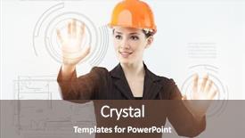  Presentation with successful person - Slide set featuring construction innovation - successful person making use background and a tawny brown colored foreground