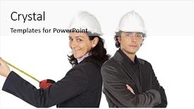  Presentation with architects - Slides with construction job safety analysis - team of architects isolated background and a light gray colored foreground